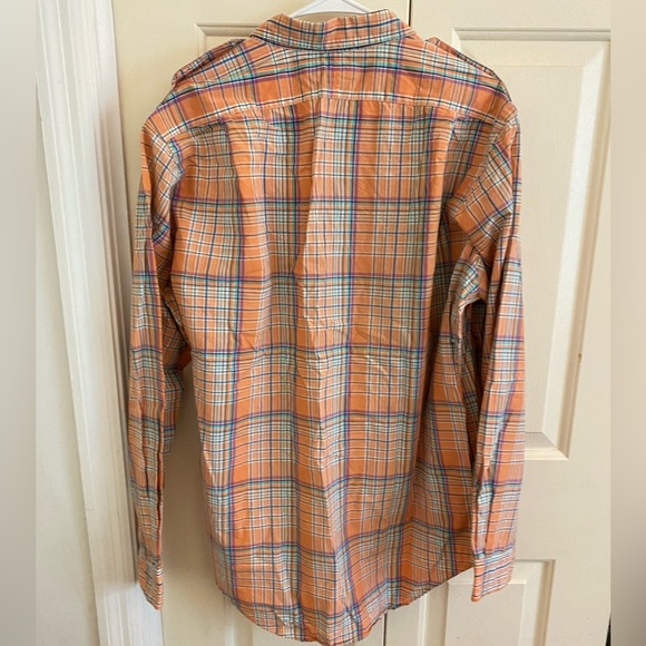 Orange multi color plaid polo by Ralph Lauren men’s XL - Picture 2 of 3